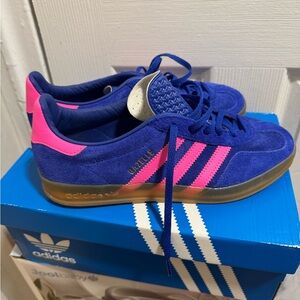 Adidas Gazelle Royal Blue with Pink Accents new in Box